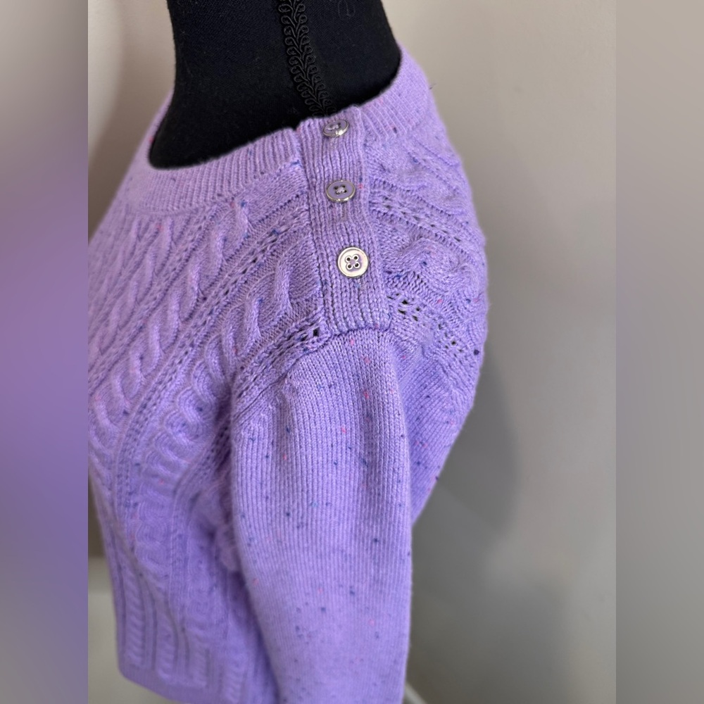 Talbots Women’s Medium Lavender Cable Knit Sweater NWT Cottagecore Cozy Chic - Picture 4 of 11